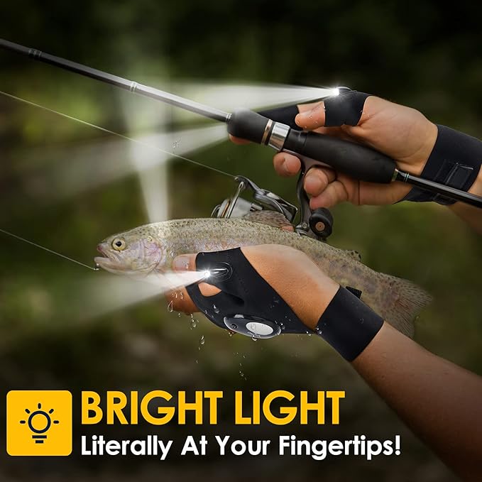 PARIGO LED Flashlight Gloves, Novelty Stocking Stuffers for Men, Christmas Gifts for Teens Boys Dad