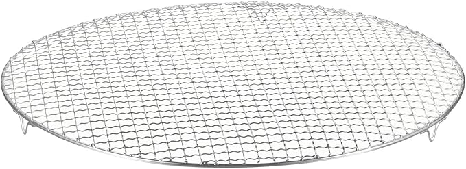 HARFINGTON Round Cooking Rack 17.7-inch 201 Stainless Steel Cross Wire Barbecue Grill Net with 20mm