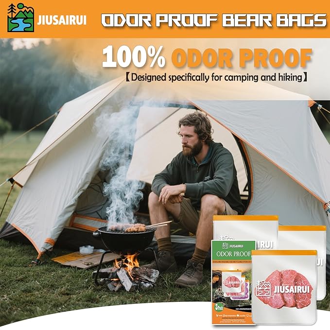 Odor Proof Bear Bags for Food Backpacking: 3Pack Reusable Bear Proof Food Storage Designed to Use
