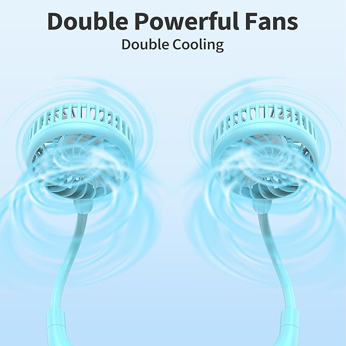 PANERGY Portable Neck Fan Rechargeable Hand Free Personal Fan Mini Wearable Battery Operated USB