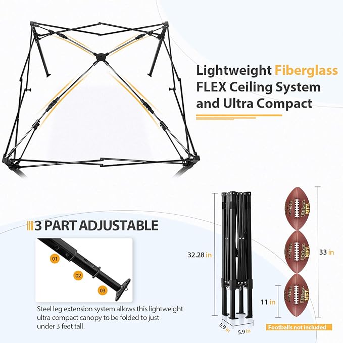 EAGLE PEAK Flex Ultra Compact 4x4 Pop-up Canopy, Sun Shelter, Changing Room, Portable Privacy