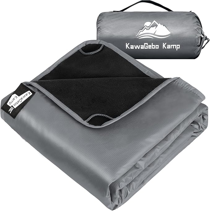 Fleece Waterproof Outdoor Blanket - Windproof Stadium Blanket for Camping, Picnics, and Sports Stay
