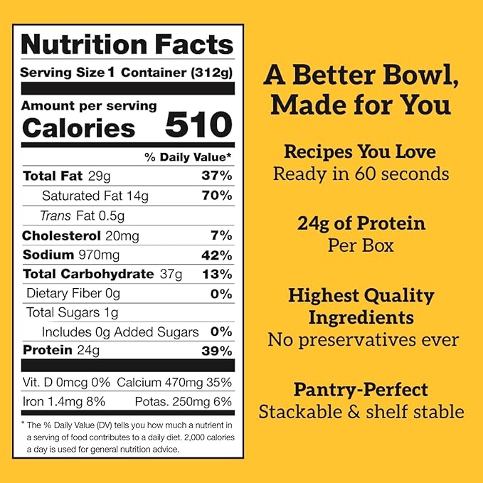 Born Simple Ready to Eat Meals with Sporks, Ultimate Mac and Cheese, Improved Recipe - 24g Protein