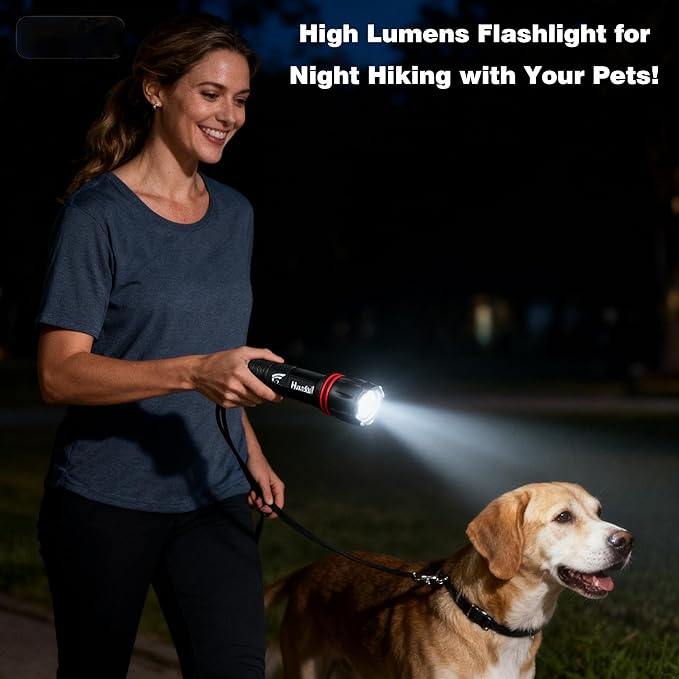 HAUSBELL A100 LED EDC Flashlights High Lumens,Bright, Zoomable, Waterproof, Powerful, Emergency