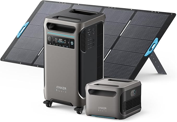 Anker SOLIX F3800 Portable Power Station and BP3800 Expansion Battery with 400W Solar Panel