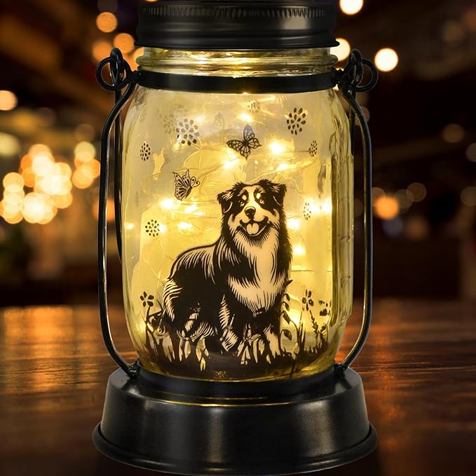 Border Collie Gifts for Women/Men Border Collie Solar Lanterns Dog Mom Birthday, Dog Lovers