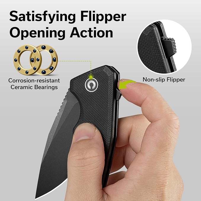 CIVIVI Pocket Knife for EDC, Regulatron Folding Knife for Men with Flipper Opener, Liner Lock