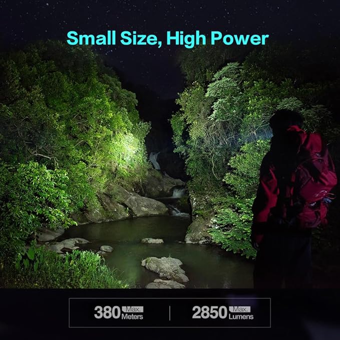 SK05 2850 LM Rechargeable Flashlight with 6000mAh Power Bank, IP68 Waterproof EDC Flashlight