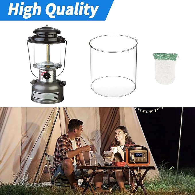 10-Pack Propane Lantern Mantles with Glass Globe: U-Shape & Standard Replacement Parts for Camping