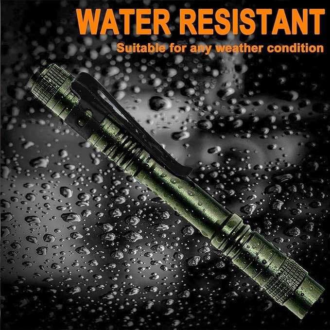Beieverluck 20 Pack Pen Light Flashlight Mini Small Flashlight with Clip Waterproof LED Pocket Pen
