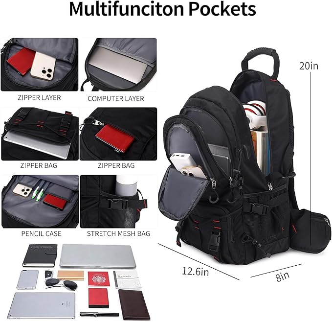 Nerlion 40L Hiking Backpack Travel Backpack for Men Women Camping Waterproof Outdoor Hiking Daypack
