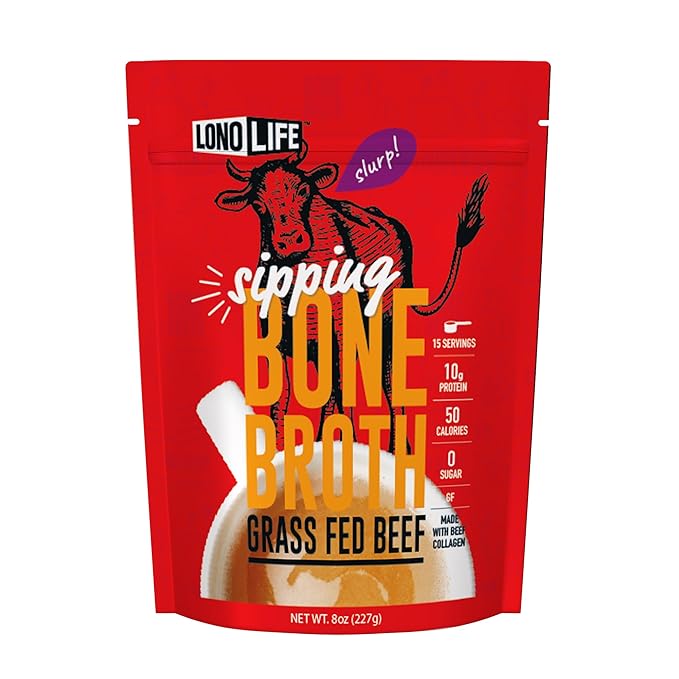 LonoLife Beef Bone Broth Powder Mix | Grass-Fed, 10g Protein | Collagen-Rich, Keto & Paleo Friendly