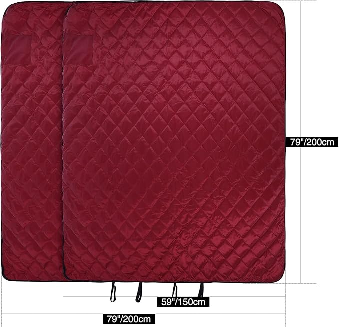 REDCAMP Large Warm Blanket with Sherpa Lining, Cold Weather Outdoor Blanket Windproof for Camping