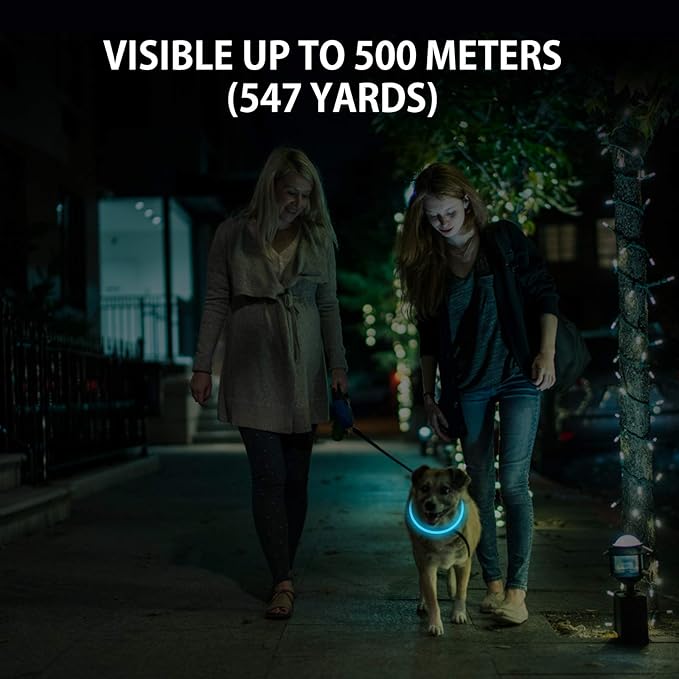 2-Pack LED Dog Collar, Light Up Dog Collars,Rechargeable Dog Lights for Night Walking，Universal