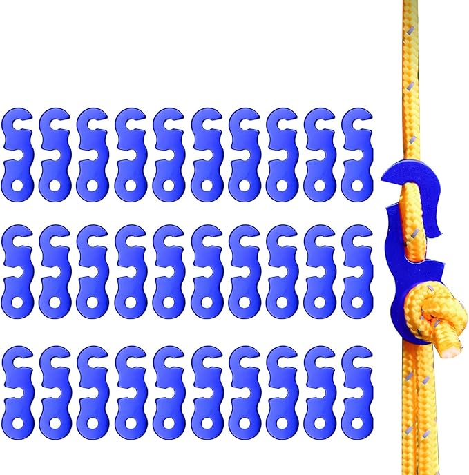30Pcs Guyline Tensioner Aluminum Alloy Guy Line Cord Adjusters Tent Rope Tensioners Paracord