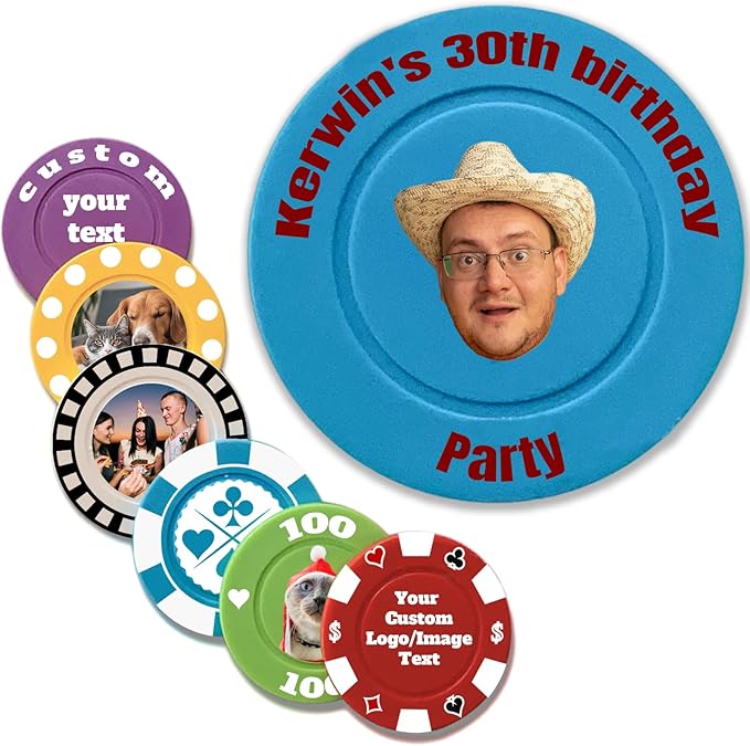 Custom Poker Chips Personalized Plastic Poker Chips with Logo Funny Parties Chips Print Your Photo