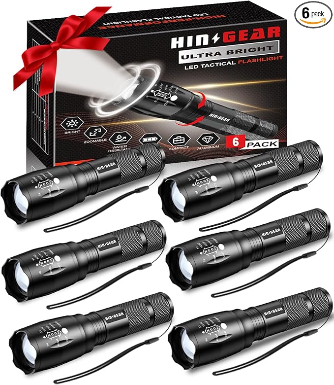 Flashlights High Lumens 6PCS, 1 Mode LED Flashlight Super Bright, Small Pocket Flashlight Bulk