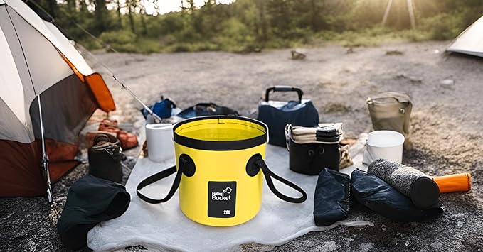 BANCHELLE Collapsible Bucket Water Container Portable Folding Camp Wash Basin for Outdoor Traveling
