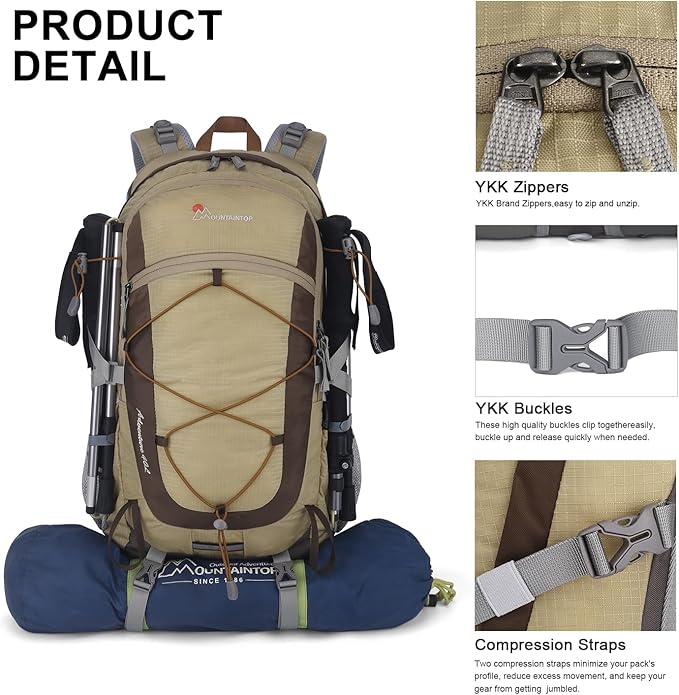 MOUNTAINTOP 25L/40L Hiking Backpack,Lightweight Travel Backpack for Men Women Outdoor Backpacking