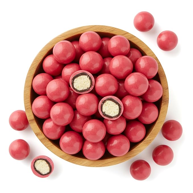 NY Spice Shop Razz ball Raspberry Chocolate Malt Balls - 8 Ounce Malted Milk Ball Candy Gifts