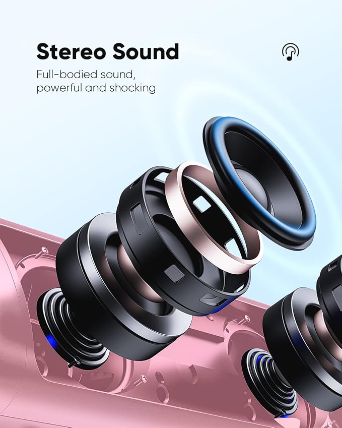 Bluetooth Speaker with HD Sound, Portable Wireless, IPX5 Waterproof, Up to 20H Playtime, TWS