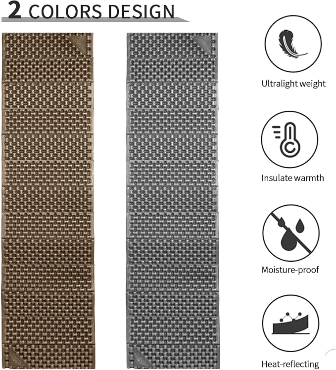 Foam Camping Pads for Hiking, Ultralight Closed Cell Mattress, Waterproof Soft Mat for Adults, Wide