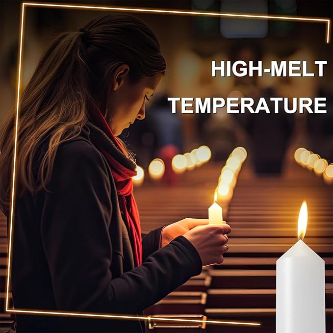 9 Hour Emergency Candles for Lantern (Lantern Not Included) 3.5 Inch White Candles Long Burning