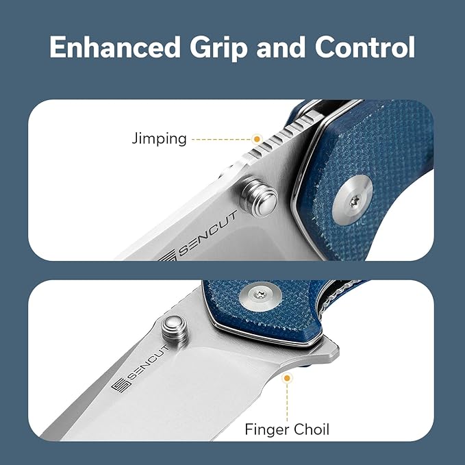 SENCUT Skarnax Pocket Knife for Men, Folding Knife with 3.79" 9Cr18MoV Blade & Micarta Handle