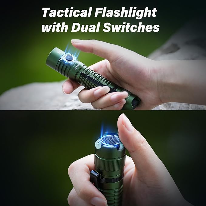 Sofirn SP31 V3.0 Pocket Flashlight Rechargeable, 1200 High Lumen Tactical Flashlight with Powerful