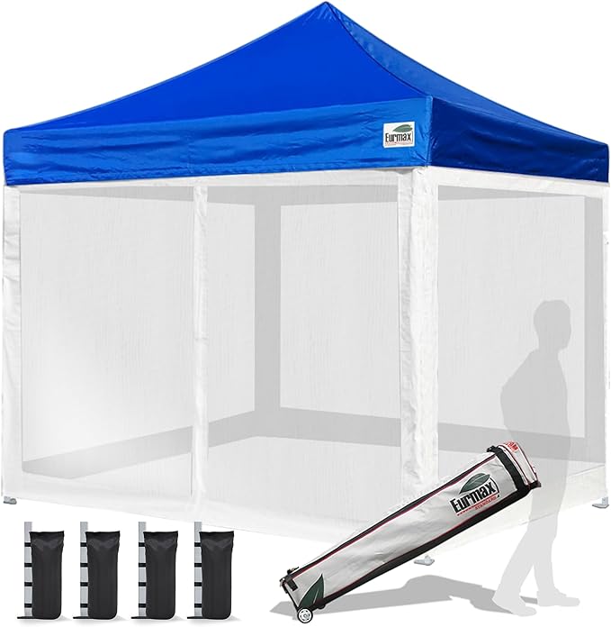 Eurmax USA 10'x10' Pop-up Canopy Tent Commercial Instant Canopies with 4 Removable Zipper End