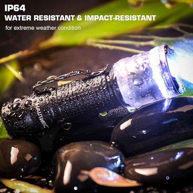 HAUTMEC 700 Lumens Rechargeable Flashlights Waterproof LED Flashlight with Zoomable Beam Bright