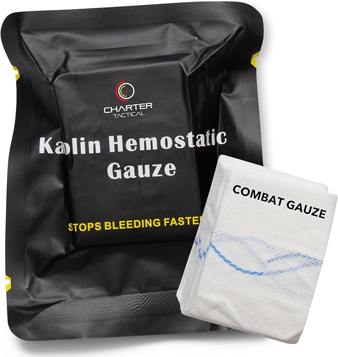First Aid Advanced Quick Clotting Combat Gauze - Flexible Hemostatic Gauze - to Stop The Bleed kit