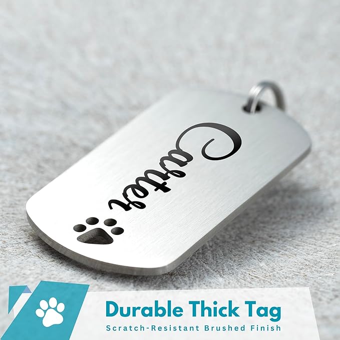 Ultra Joys Dog Tags Personalized for Pets - Hollow Paw Custom Pet ID Tag - Engraved Dog Tag for