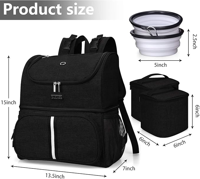 BAGLHER Pet Travel Bag, Double-Layer Pet Supplies Backpack (for All Pet Travel Supplies), Pet