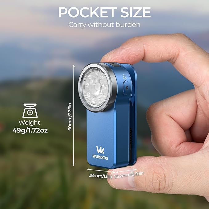 Wurkkos HD03 Rechargeable Flashlights EDC Clip-on Light, Bright 680 Lumens Pocket Flashlight