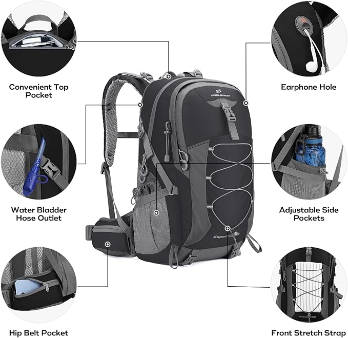 Maelstrom Hiking Backpack,Camping Backpack,50L Waterproof Hiking Daypack with Rain