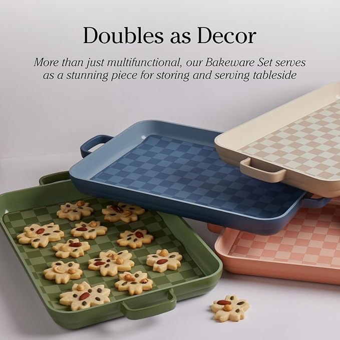 Our Place Bakeware Set | 5-Piece Nonstick, Toxin-Free, Ceramic, Cast Aluminum Set w/Oven Pan