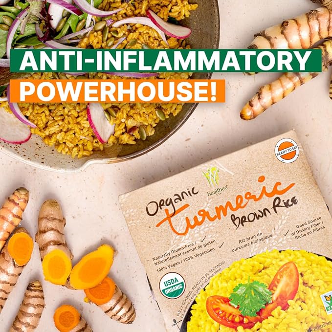 Healthee Organic Brown Rice, Gluten Free, Fully Cooked and Ready-to-Eat, USDA Certified Organic