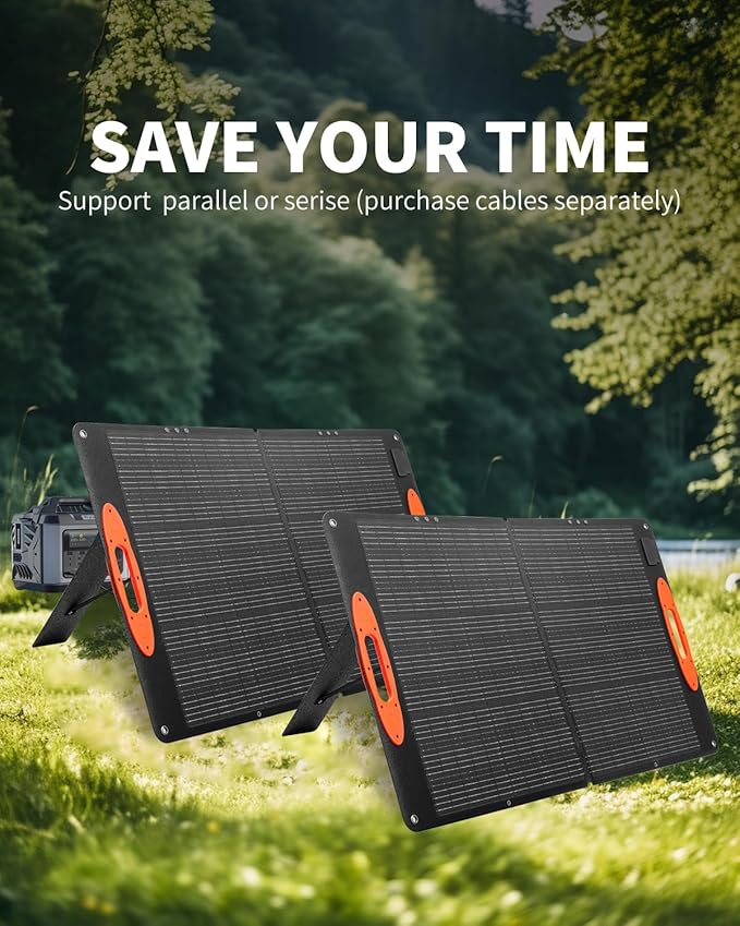 100W Foldable Solar Panel Charger - High Efficiency ETFE Lamination, Waterproof Design, MC4 Output