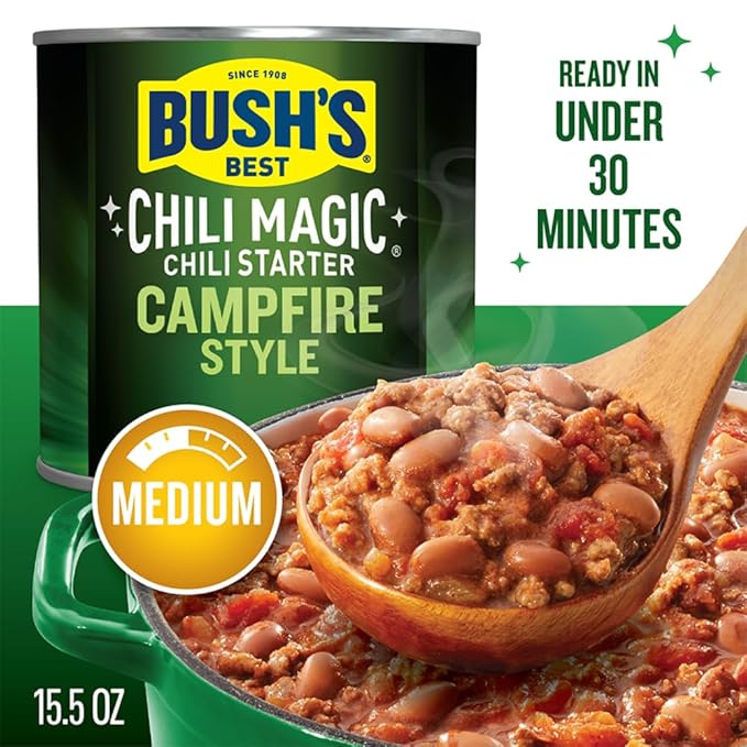 BUSH'S BEST Canned Texas Recipe Chili Magic Chili Beans Starter (Pack of 12), Source of Plant Based