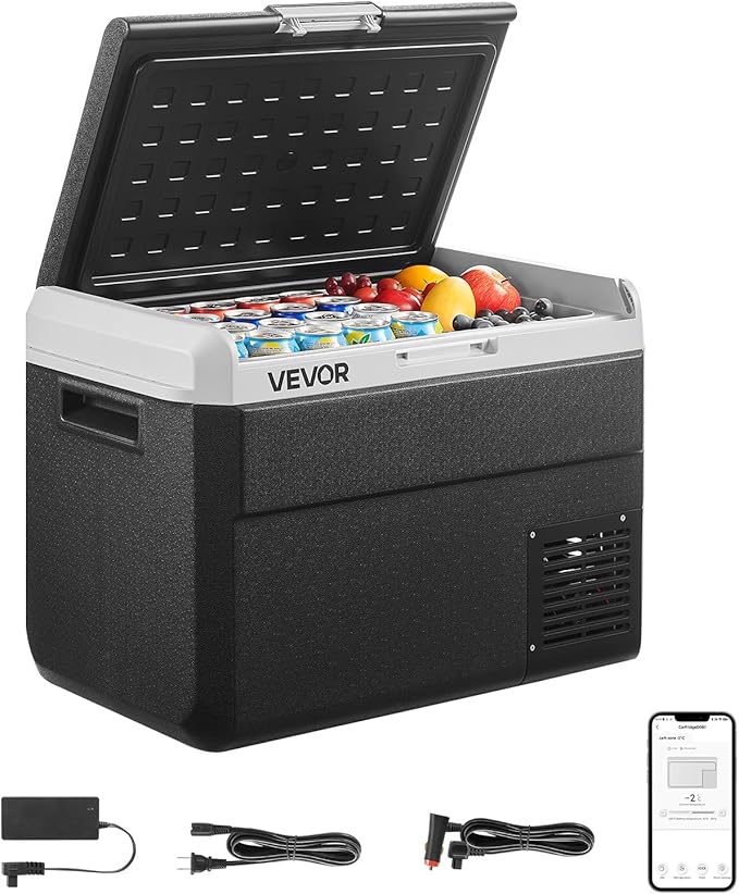 VEVOR 12 Volt Car Refrigerator, 52.8QT/50L Car Fridge, Portable Electric Cooler with -4℉~68℉