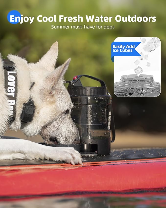 lesotc Dog Travel Water Bottle Portable with Pull-Out Drinking Bowl, 77oz Large Travel Water Bowl
