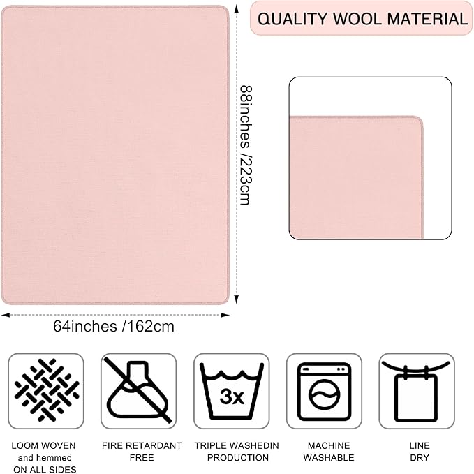Peryiter 2 Pcs Military Wool Blanket Large 64" x 88" Camping Blanket Survival 3.3 Lbs Each Thick
