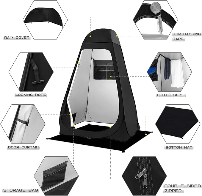 BRIAN & DANY Pop Up Shower Tent, Portable Privacy Camping Changing Tent, Camp Toilet Bathroom Pod