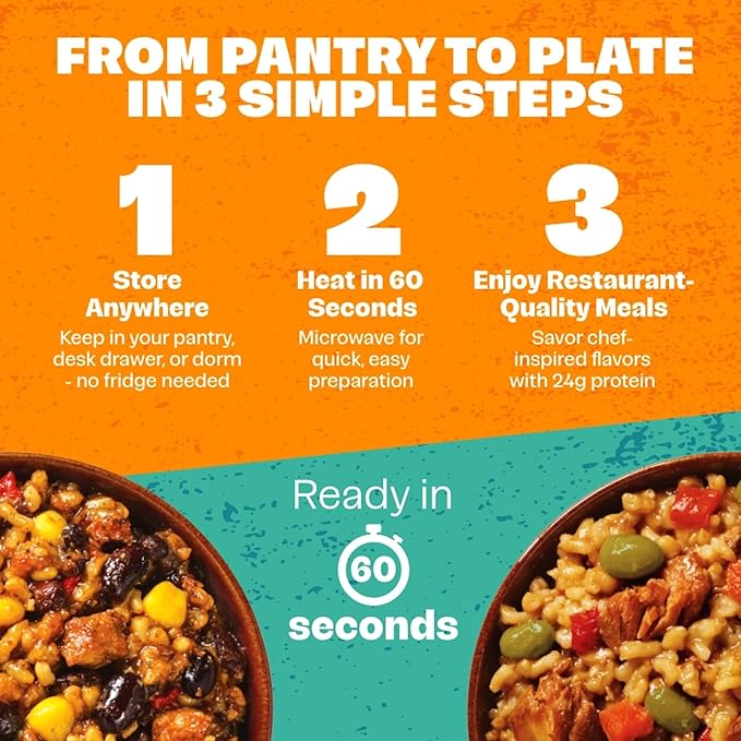 Born Simple Ready to Eat Meals, Variety Pack |Includes 4 Teriyaki Chicken & 4 Chipotle Chicken