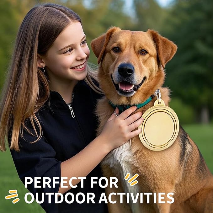 Collapsible Dog Bowls 2-Pack, Portable Travel Dog Bowl with Carabiner, Food-Grade Silicone Pet Bowl