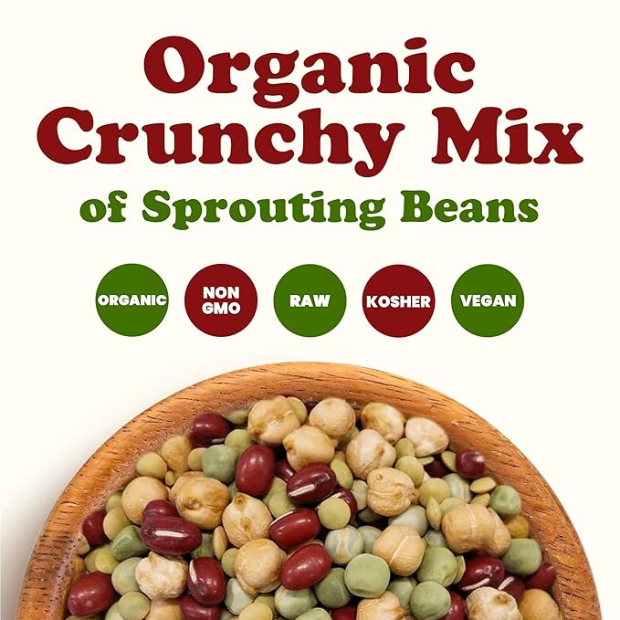Food to Live Organic Crunchy Mix of Sprouting Beans, 10 Pounds - Non-GMO, Kosher, Non-Irradiated