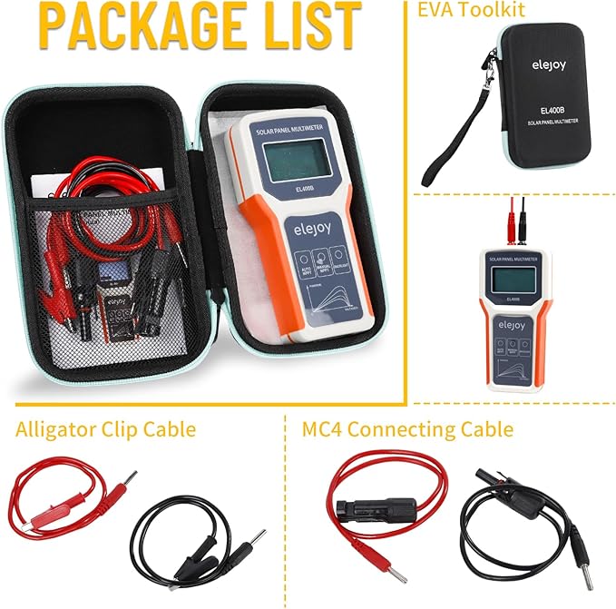 400W Solar Panel Tester Photovoltaic PV Multimeter with MPPT, 12-60V Voc, 0-20A Isc, Battery-Free