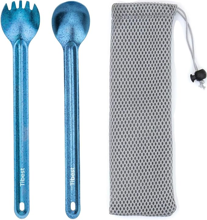 Titanium Spork Long Handle, Ultra Lightweight Camping Utensil for Backpacking Camping, Hiking