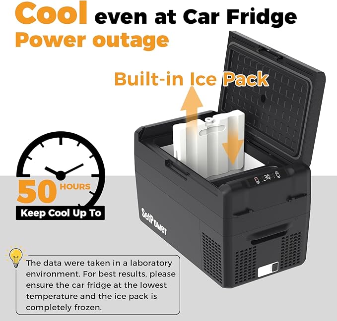 Setpower RF25 12V Refrigerator 27 Quart Portable Electric Cooler for Vehicles Car Freezer With